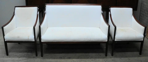 French Sofa With Two Club Chairs Modern Reproduction Replica Of J.M.F Cover