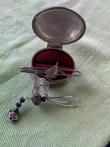 Sailboat Sea Ocean Metal (silver)? Bookmark & Handcrafted Teapot Bookmark. - Picture 1 of 9
