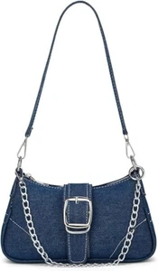 Denim Hobo Bag for Women Canvas Shoulder Crossbody Bags Y2K Small Clutch Totes H - Picture 1 of 6