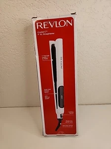 Revlon Crystal C + Ceramic Digital Hair Flat Iron 1 inch Straightener XL  - Picture 1 of 2