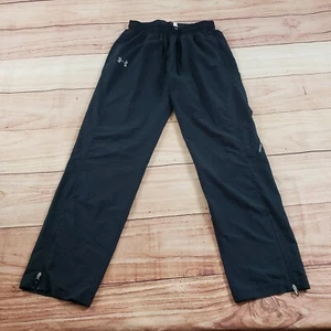 Under Armour Pants Boys Medium Black Gray Lightweight Windbreaker Track Youth M - Picture 1 of 9