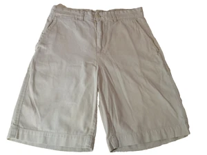 Boy’s Chino Shorts Beige Youth Sz 14 Flat Front 100% Cotton 4 Pockets Knee High - Picture 1 of 6