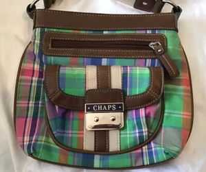 Chaps Ralph lauren Green Plaid Shoulder Bag crossbody Women's purse multicolor - Picture 1 of 16