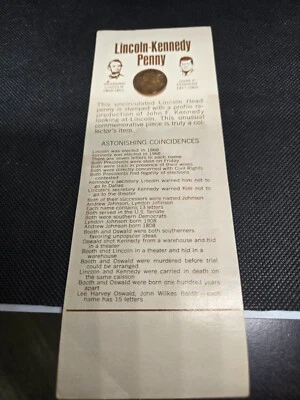 1973 Lincoln-Kennedy Penny with Original Comparison Sheet - Image 1 of 3