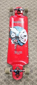 BUSTIN BROOKLYN Skateboard Longboard New York IBACH D39 Skulls Red 40”x10” - Picture 1 of 22