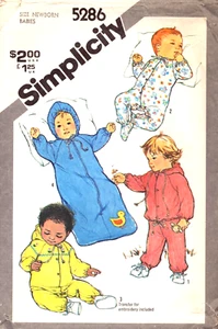 Simplicity 5286-Babies Bunting-Coverol-Pantalones-Pull-On-Capucha Sin Forro Chaqueta Nueva en Caja - Imagen 1 de 6