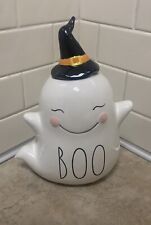 Ceramic Ghost Wearing Witches Hat With Boo On Belly Figure 