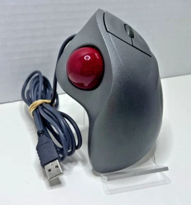 LOGITECH T-BB18 TrackMan Wheel Marble Mouse USB Corded Trackball Ball *Tested* - Picture 1 of 3