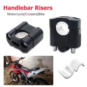 HandleBar Fat Bar Mount Clamps Risers Adaptor For 7/8" 22mm Dirt Pit Bike ATV - Picture 1 of 12