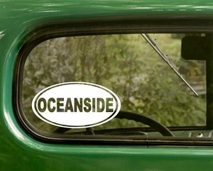 2 OCEANSIDE STICKERs Oval Decal California New York Car Laptop Bumper Window - Bild 1 von 1