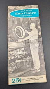 1962 - 1964 Travel Brochure + Map Eau Claire Wisconsin Chamber of Commerce - Picture 1 of 4