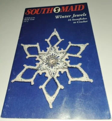 E12 COATS & CLARK 1995, SOUTH MAID WINTER JEWELS - 16 CROCHET SNOWFLAKES - Image 1 of 4