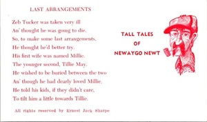 Postal Tall Tales Of Newago Newt Últimos Arreglos Poema Ernest Jack Sharpe - Imagen 1 de 2