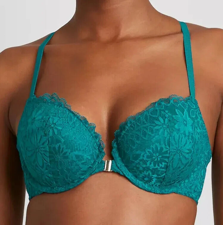 Auden Bra Womens Size 32c Teal Razor Back Front Closure
