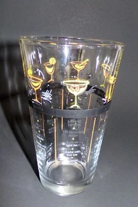 Libbey Cocktail Shaker MCM with 7 Recipes for Drinks Yellow & Orange 5.75"H - Picture 1 of 9