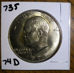 1974 - D Mint - Eisenhower "Ike" $1 Coin - USD - Lot# 735 - Picture 1 of 2
