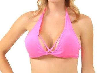 sexy ELEGANT MOMENTS spandex CRISS CROSS front HALTER bikini BRA top LENCERÍA Foto 1 de 1