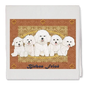 Bichon Frise Dish Towel Decorative Cotton Kitchen Dish Towel, Pet Gift - Picture 1 of 1