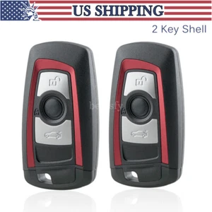 2 Red Remote Key Fob Shell Case 3B For BMW CAS4 1 3 5 7 Series F10 F20 F30 F40 - Picture 1 of 10
