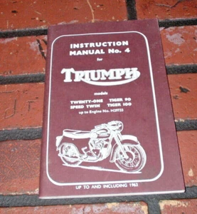 GENUINE TRIUMPH TWENTY-ONE TIGER SPEED TWIN OWNERS INSTRUCTION MANUAL. - Picture 1 of 1