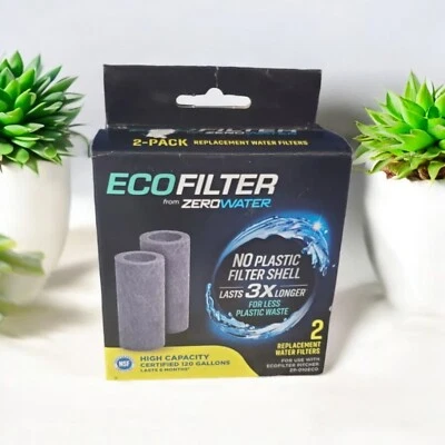 Ecofilter from Zerowater 2 pack Replacement Water Filters ZR-002ECO *Genuine NEW - Image 1 of 4