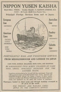 1916 Nippon Yusen Kaisha Steamship Company Nueva York Japón anuncio original - Imagen 1 de 1