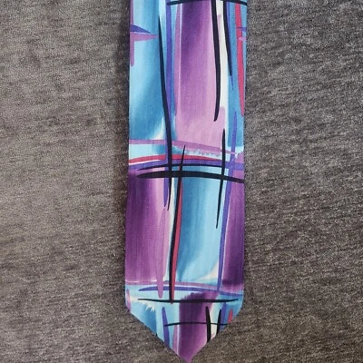 Jerry Garcia Corbata de Seda Contenedores Espaciales Colección Treinta y Ocho Azul Púrpura  Foto 1 de 4