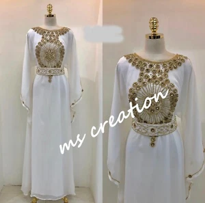 Sale Royal Moroccan Dubai Kaftan Farasha Abaya Dress Very Fancy Long Gown MS 120 - Picture 1 of 5