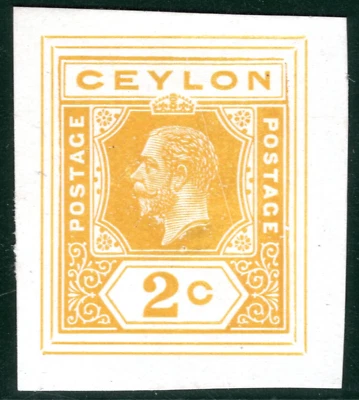 Sello CEYLON KGV 2c PRUEBA/PRUEBA DE COLOR Llave Placa Papelería Troquel YOW24 Foto 1 de 4