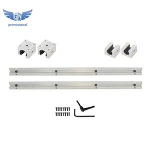 2 Stück SBR12-500 mm Linearwellenschiene + 4 Stück SBR12UU Vierkant Lagerblock - Bild 1 von 12