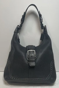 Vintage COACH 5054 Soho Hampton Pebbled Leather Shoulder Tote Handbag Black - Picture 1 of 19
