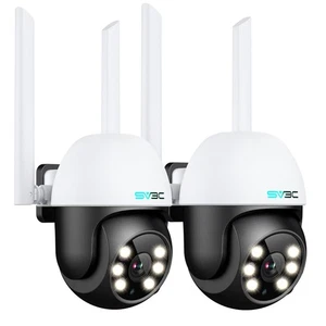 2 Pack PTZ Security Camera Outdoor, 1080P Pan Tilt WiFi IP Camera, Auto Track... - Picture 1 of 7