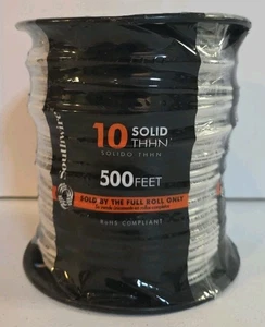 11596457 Southwire 500 Ft. 10 AWG Solid White THHN Electrical Wire NEW - Picture 1 of 3