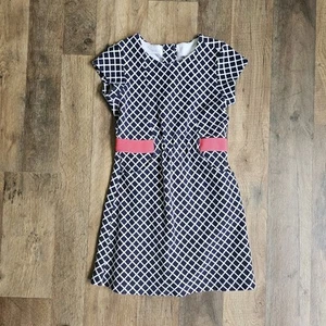 Gymboree “Best in Show” Girls Dress – Size 6 – Navy & White Diamond Plaid  - Picture 1 of 9
