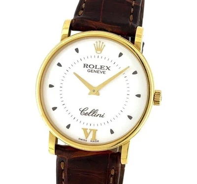 Rolex Cellini 5115 32mm Roman Dial 18K Yellow Gold Manual Wind Mens Watch 1999 - Image 1 of 4