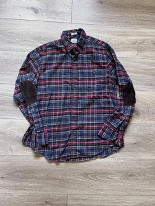 J.Crew Slim Fit Flannel Button-Down Shirt with Suede Elbow Patches - Picture 1 of 3