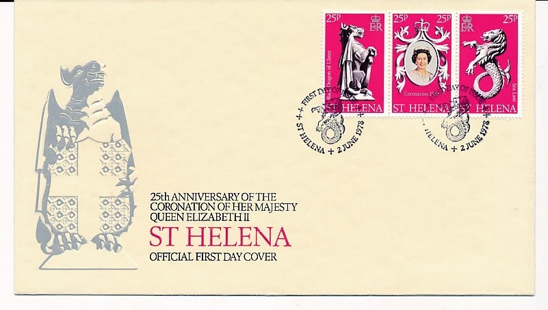D90053 25th Coronation Anniversary Queen Elizabeth II FDC St.Helena - Image 1 of 1