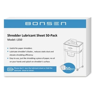 Paper Shredder Lubricant and Sharpening Sheets - 50 Pack for Maintenance - Picture 1 of 5