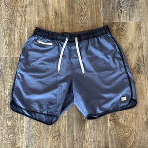 Pantaloncini Vuori Uomo Blu Medio Banche Atletica Performance Coulisse Zip Tasche - Foto 1 di 7