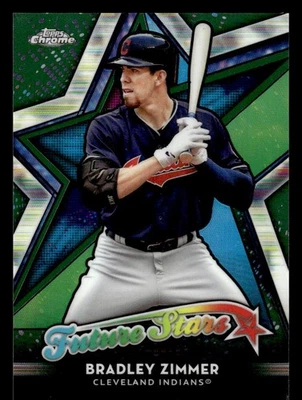 2018 TOPPS CHROME BRADLEY ZIMMER FS-5 FUTURE STARS GREEN REFRACTOR 39/99 INDIANS - Image 1 of 2