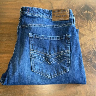 Pantalones de mezclilla Seven7 calce recto para hombre talla 38x34 elásticos premium lavado medio Foto 1 de 4