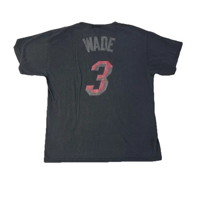 Camiseta deportiva de colección Y2K Majestic Miami Heat Dwayne Wade adulto L negra descolorida NBA Foto 1 de 4