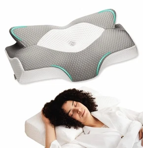 Elviros Cervical Memory Foam Pilllow, Orthopedic Ergonomic for Relief Neck Pain - Picture 1 of 6
