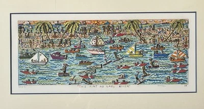 James RIZZI: original 3D „THIS AIN’T NO LAZY RIVER“, handsigniert, gerahmt, 1989 - Bild 1 von 4