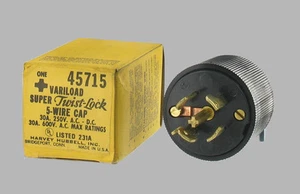HUBBELL Variload Super Twist-Lock30A 250/600V#HBL 45715- Male Cap New - Picture 1 of 1