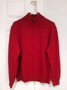 NWT Ralph Lauren Polo Men's Half Zip Mock Neck Red Sweater Size XL - Picture 1 of 3
