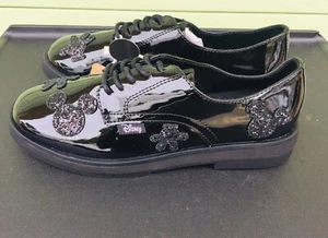 NWT Black youth shoes MICKEY MOUSE DISNEY Shoes Sparkly B72 Usa 1 Eu 32 - Picture 1 of 12