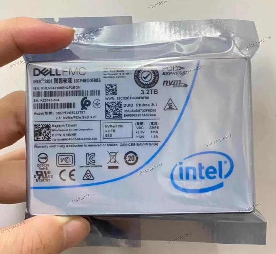 Intel P4610 3.2TB SSD DELL 2.5" NVME PCIe U.2 Solid State Drive SSDPE2KE032T8T - Image 1 of 2