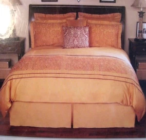 Noble Excellence Callista Embroidered Duvet Cover Bed Set King Size Orange $384 - Picture 1 of 12