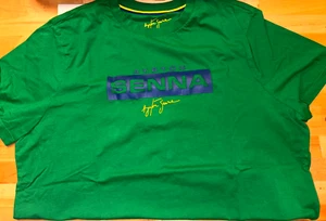Ayrton Senna Formula 1 ASF Blue and Yellow Logo XXL GREEN T-Shirt - Picture 1 of 5